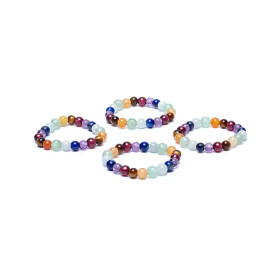 Bague élastique pierres 7 chakra  -- 3mm