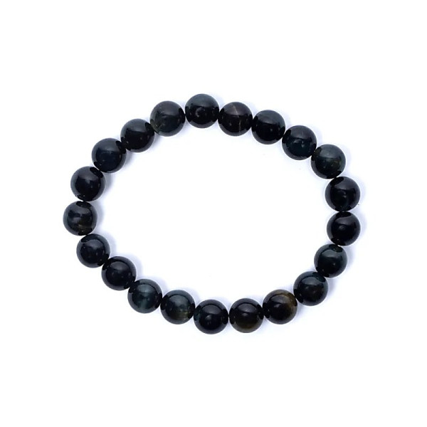 Bracelet élastique oeil de tigre bleu -- 8mm