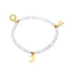 Bracelet élastique pierre de lune breloque étoile/lune/soleil perles 4mm