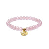 Bracelet élastique quartz fraise breloque coeur/lune perles 6mm