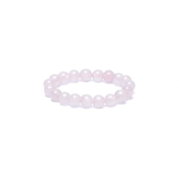 Bague élastique quartz rose -- 3mm