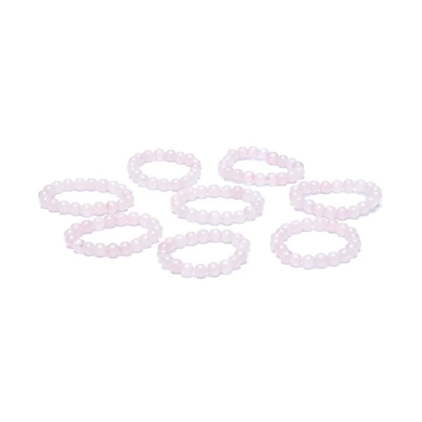 Bague élastique quartz rose -- 3mm