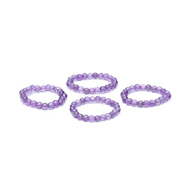 Bague élastique améthyste -- 3 mm