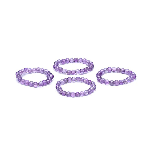 Bague élastique améthyste -- 3 mm