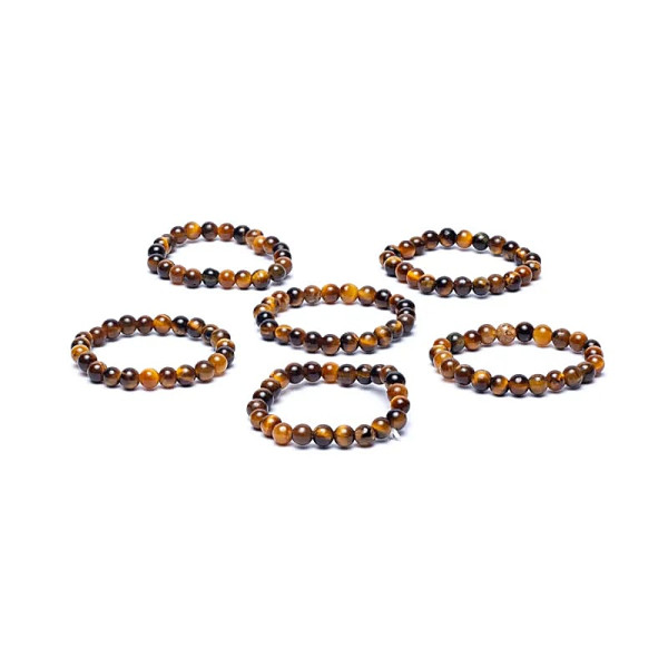 Bague élastique œil de tigre -- 3mm