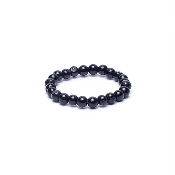 Bague élastique tourmaline noire -- 3mm