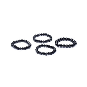 Bague élastique tourmaline noire -- 3mm
