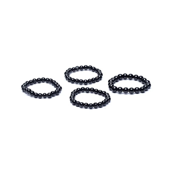 Bague élastique tourmaline noire -- 3mm