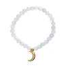 Bracelet élastique pierre de lune breloque lune perles 6mm