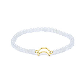 Bracelet élastique phase de lune breloque lune perles 4mm