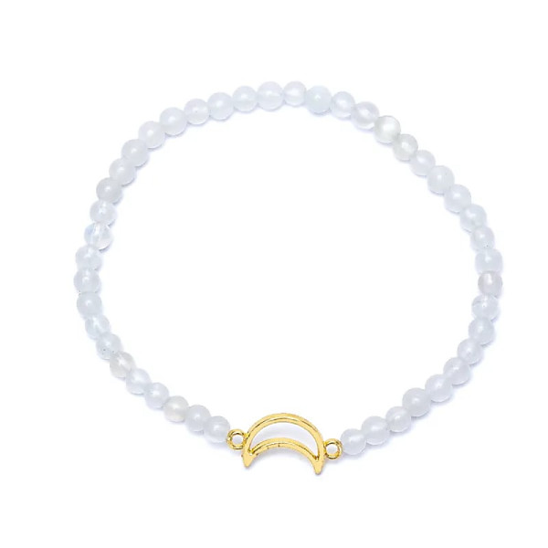 Bracelet élastique phase de lune breloque lune perles 4mm