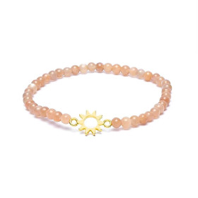 Bracelet élastique pierre de soleil breloque soleil perles -- 4mm