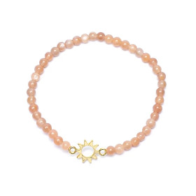 Bracelet élastique pierre de soleil breloque soleil perles -- 4mm