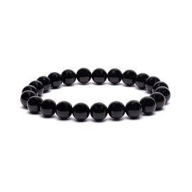 Bracelet élastique en tourmaline noire -- ±0,8 cm
