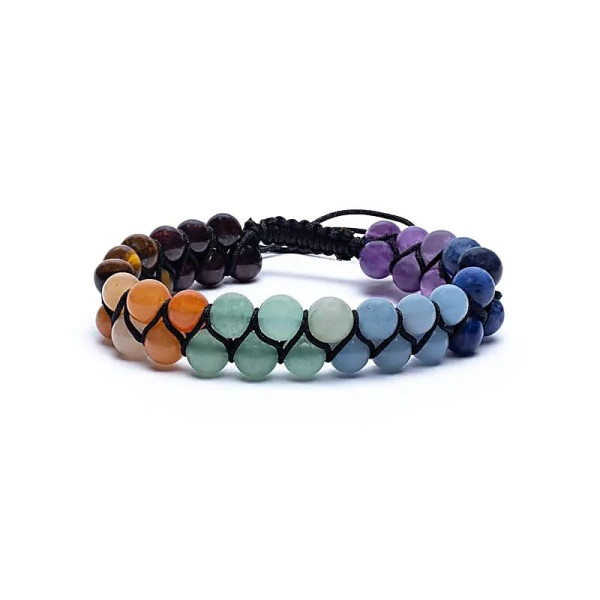 Bracelet Chakra double rang ajustable -- 0.6cm