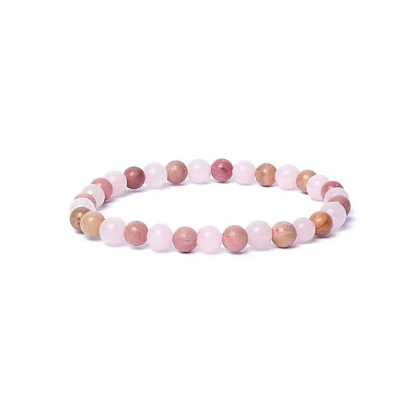 Bracelet quartz rose/thulite élastique qualité AA -- 0,6 cm