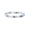 Bracelet aigue-marine/quartz rose/amazonite/thulite élastique qualité AA -- 0,6 cm