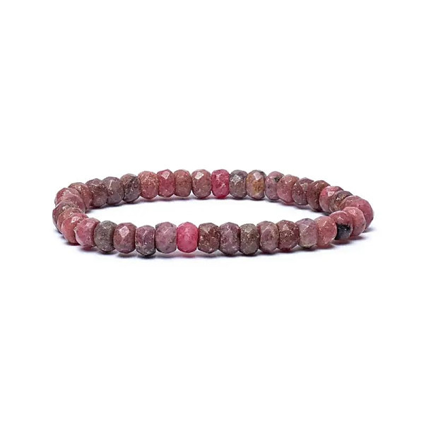 Bracelet thulite à facettes qualité AA élastique -- 0,6 cm