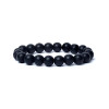 Bracelet onyx noir finition mat élastique qualité AA -- 1,0 cm
