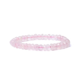 Bracelet Quartz rose à facette qualité AA élastique -- 0,8 cm