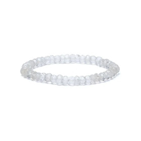 Bracelet cristal de roche à facette qualité AA élastique -- 0,6 cm