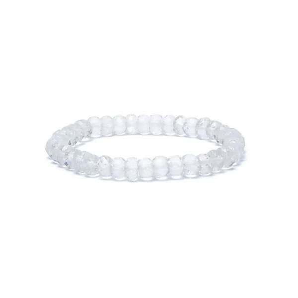 Bracelet cristal de roche à facette qualité AA élastique -- 0,8 cm