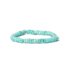 Bracelet amazonite à facette qualité AA élastique -- 0,6 cm