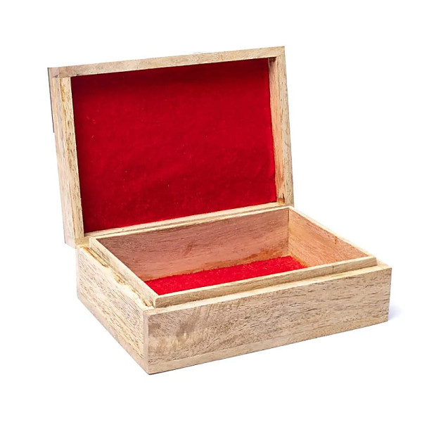 Coffret à tarot arbre de vie bois de manguier -- 18x12cm