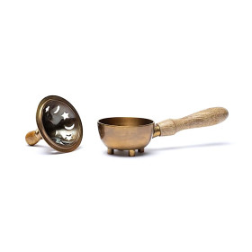 Brûle-encens en laiton avec poignée -- 17.5x8cm