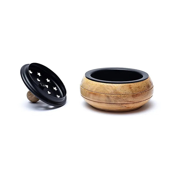 Brûleur d'encens bois de manguier -- 9x7cm