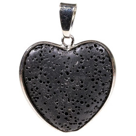 Pendentif en forme de coeur en pierre de lave -- 3 cm