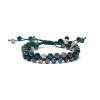 Bracelet agate double rang ajustable -- 0,6 cm