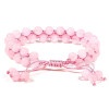 Bracelet en Quartz Rose double rang ajustable -- 0.6 cm