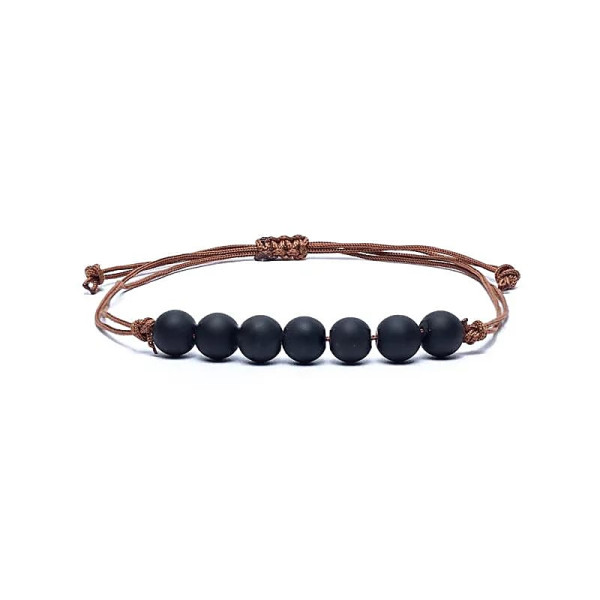 Bracelet Obsidienne ajustable -- 0.6 cm