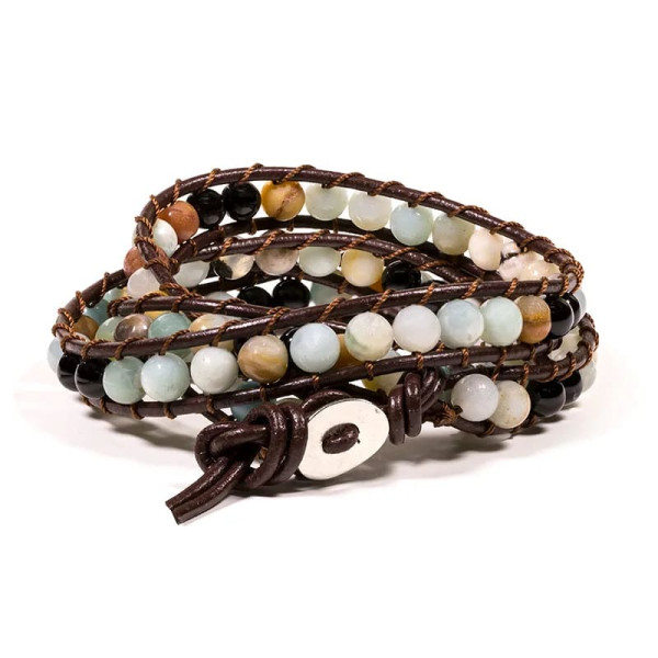 Bracelet amazone / agate noire -- 0.6 cm