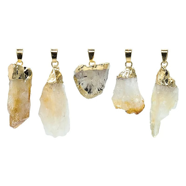 Pendentif citrine brute (quartz fumé) -- ±2cm