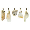 Pendentif citrine brute (quartz fumé) -- ±2cm