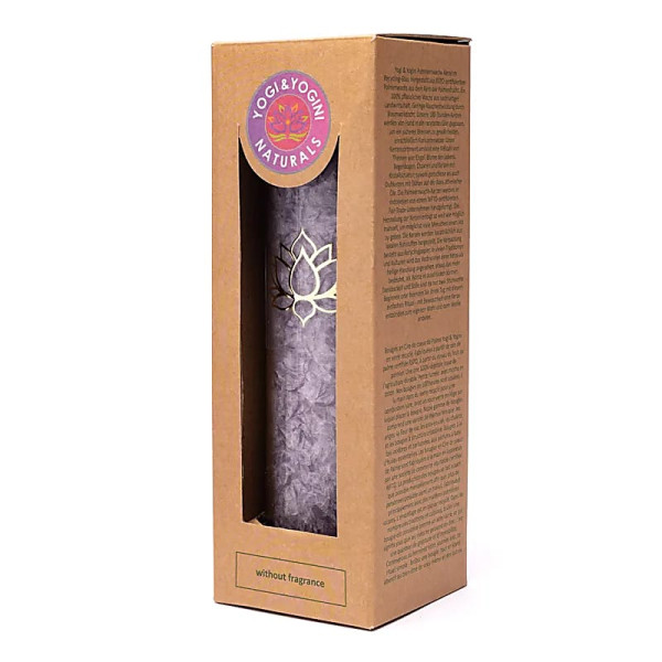 Bougie stéarine lotus violet non parfumée -- 21x6.5 cm