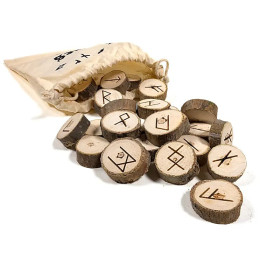 Jeux d'Oracle des Runes dans un sac en coton -- 45g