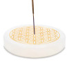 Porte-encens en sélénite fleur de vie ronde -- 9 cm； 260 g