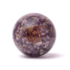 Orgonite sphère améthyste avec Fleur de Vie -- ±5,5cm