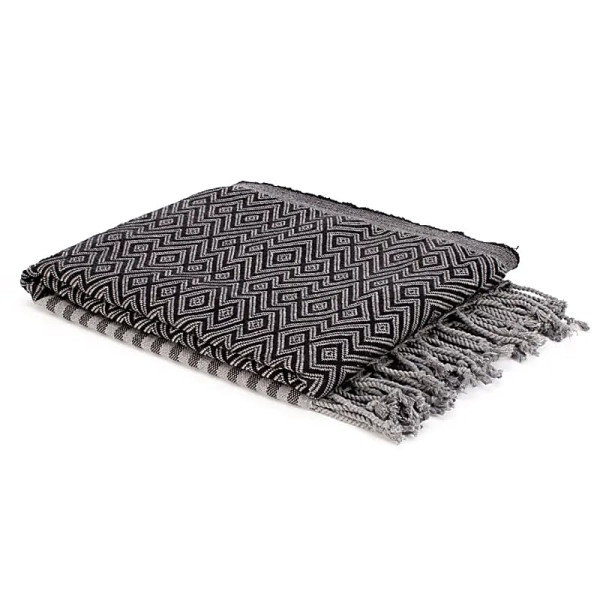 Ottoman Serviette de hammam noire -- 190x90cm