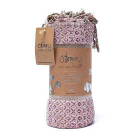 Ottoman serviette de hammam  vieux rose -- 190x90cm