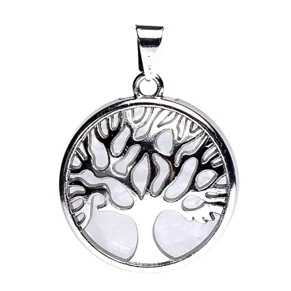 Pendentif Arbre de vie avec Cristal de roche -- 3cm