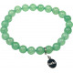 Bracelet Aventurine Verte Perles rondes 8 mm et Breloque chance