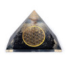 Pyramide en Cristal à pointes de tourmaline noire avec Fleur