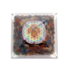 Pyramide de Fleur de vie colorée avec pointe de Cristal-- 7x7x6cm