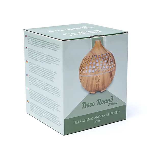 Diffuseur d'arôme Déco rond naturel USB -- 180ml