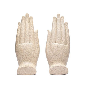 Namaste Mudra Mains avec Bouddhas couleur sable -- 11x21cm