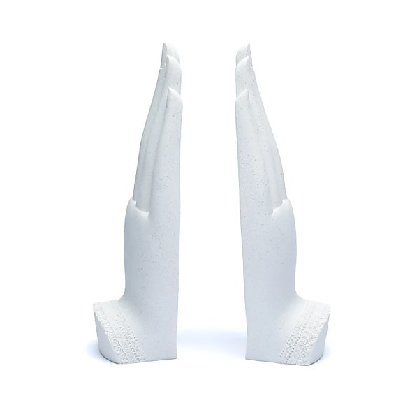 Namaste Mudra Mains avec Bouddha blanc -- 11x21cm